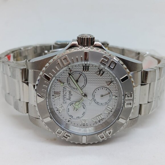 Invicta Angel 17523 Women's 40mm Silver S/Steel Multifunction 200M Watch NWT - Picture 9 of 11